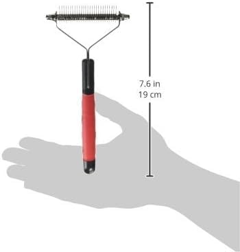 Paw Brothers 26 Blade Fine Double Wide Dematting Undercoat Rake for Dogs and Cats, Professional Grade, Dog Shedding Brush, Stainless Steel Blades, Rounded Gentle Teeth