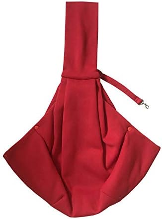Leconpet Dog Sling Carrier Shoulder Bag for Pets with Mobile Phone Pocket Safety Buckle Security Lock, Suitable for Puppy, Small Dogs, and Cats for Outdoor Travel (Red)