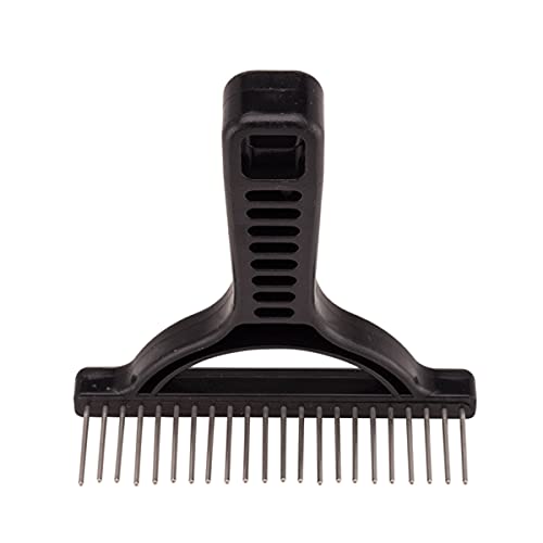The Untangler Rakes for Grooming and Shedding -silky smooth rotating teeth to easily collect loose hair (Black, Extra-Long)