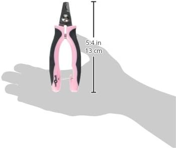 Professional Pet Nail Clipper with Bent Blade, Pink, Medium
