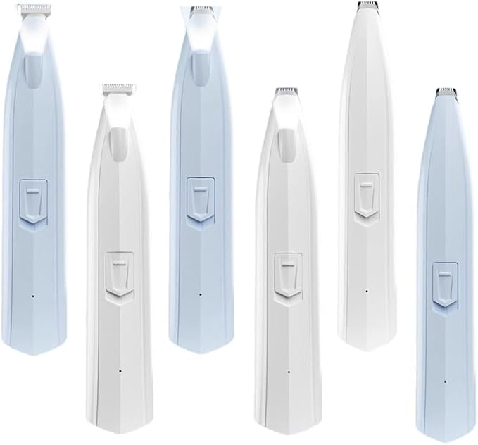 Upgraded Dog Cat Paw Trimmer with LED Light, 18 mm Widen Blade (White B)