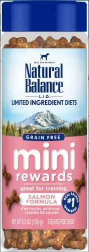 Natural Balance Limited Ingredient Diets Mini Rewards Soft and Chewy Dog Treats (Salmon, 3 Pack / 5.3-Ounces Each)