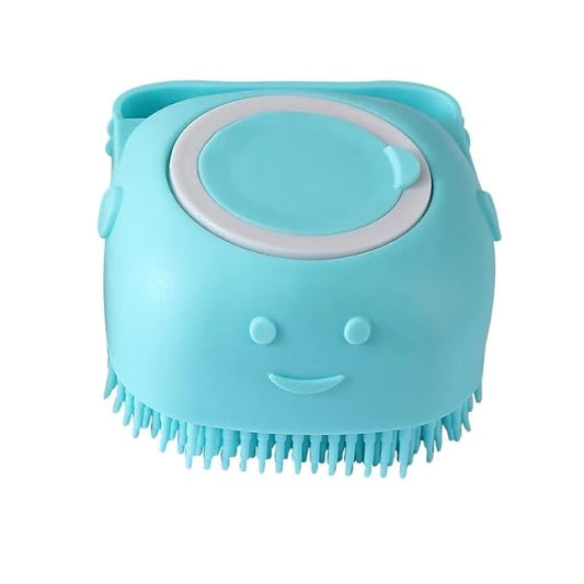 Pet Bath Brush and Towel for Dogs and Cats - Soft and Durable Bristles for Gentle Grooming (blue)