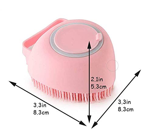 Pet Bath Comb Brush,Hovico 2 in 1 Pet Brush Bath Massage Brush,Soap and Shampoo Dispenser for Daily Grooming, Dog Washing Brush for Long Short Haired Dogs and Cats(3Pcs)