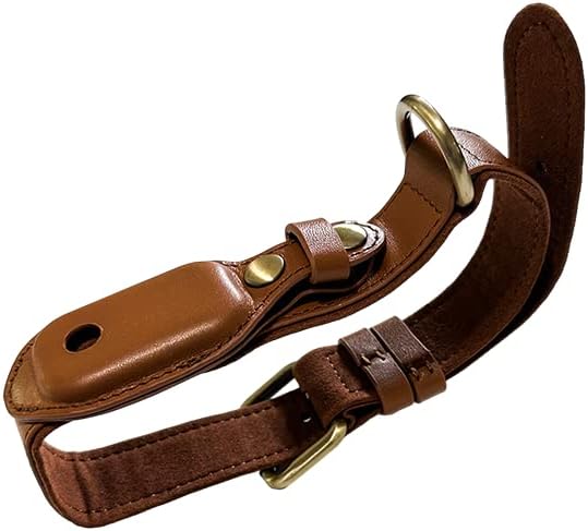 EtripTag Tracker Global Positioning Device GPS Finder Works with Find My app and Authorized MFI with Genuine Italian Leather Collar Large 23.5in Long for Dogs