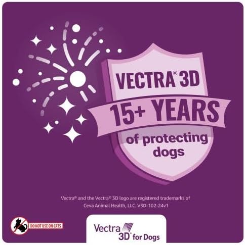Vectra 3D for Dogs Flea, Tick & Mosquito Treatment & Prevention for Extra Small Dogs (5-10 lbs), 6 month supply