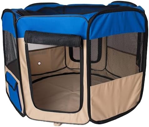 Armarkat PP001B Blue and Beige Portable Playpen
