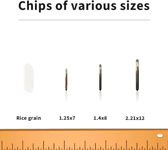 Yanzeo 20 Packs 2.12x12mm Pet Microchip 134.2khz FDX-B/ISO11784/ISO11785 Animal Implant Chip Pet ID Microchip for Dog Cat Sheep Cow Pig and Laboratory Animals-Free Lifetime Registration