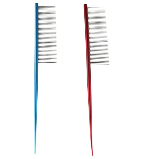 2Pcs Pet Hair Comb, Dog Grooming Comb with Stainless Steel Teeth Professional Pet Dematting Tool, Prevents Knots and Mats for Cat Dog Small Medium Pets