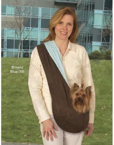 Reversible Sling Pet Carriers — Versatile Polyester Over-the-Shoulder Carriers for Small Dogs, Brown/Blue