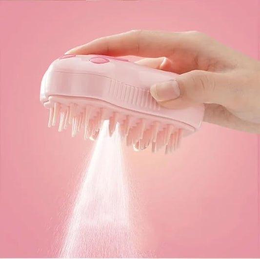 Pet Hair Brush with Mist Function, Pink - Ultimate Grooming Tool for Cats & Small and Medium-sized Dogs, Suitable for All Hair Types, Works with Dry Shampoo and Dander Removal
