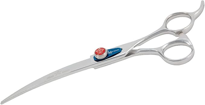 KENCHII Five Star OFFSET Level-2 7 Inch Curved Bevel Edge Scissor - Silver