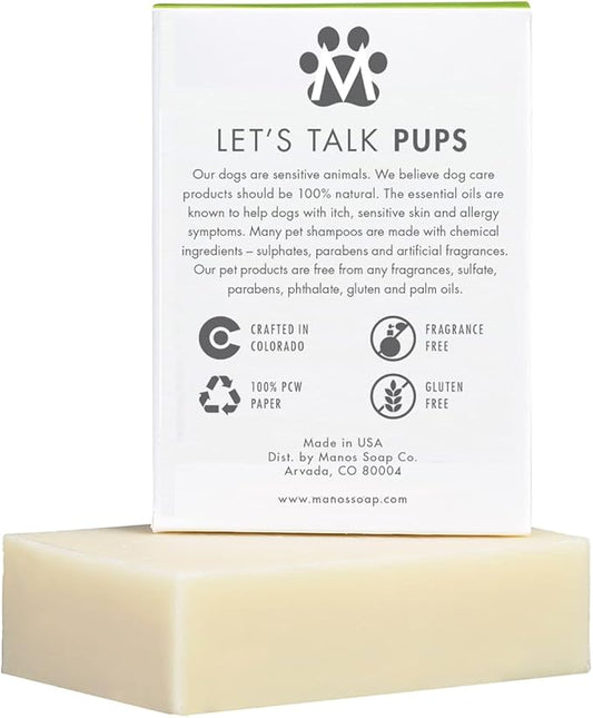 Lavender Pet Shampoo Bar for Dogs – Adult, Dog, Puppies Shampoo for Allergies, Itching Sensitive Coats – Plant-Based, Essential Oils, Shea Butter, Coconut Oil by Manos Soap Co. – 4.5 oz Bar