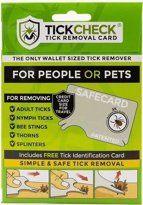 Tick Remover Card - Wallet Sized Tick Removal Tool with Free Tick ID Card & Testing Information - for People, Dogs, Cats (2)