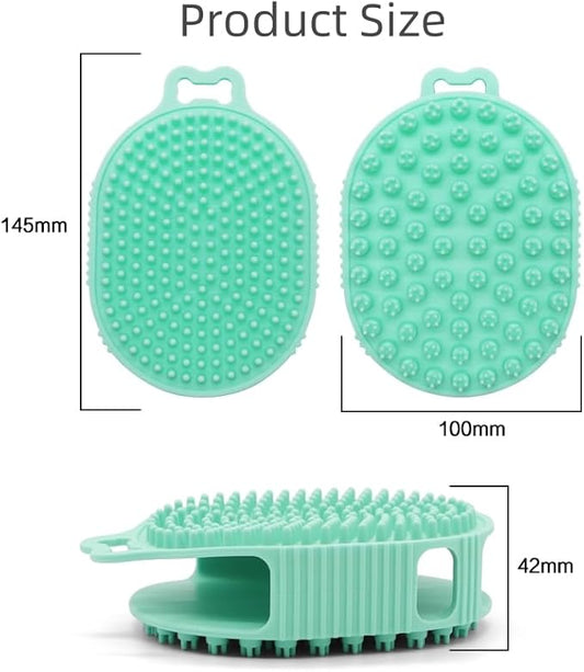 Dog Grooming Brush,Soft Silicone Pet Bath Brushes with Handle Grooming Brush Cat,Shampoo Soothing Comb for Wet Dry Long Short Haired Pets Massaging