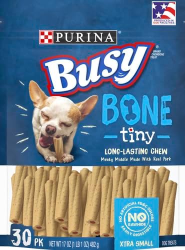 Purina Busy Made in USA Facilities Toy Breed Dog Bones, Tiny - 30 ct. Pouch (Pack of 2)