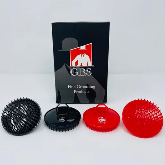 G.B.S Scalp Exfoliator 4 Pack - Scalp Scrubber, Shampoo Brush, Massager & Beard Exfoliator - Red & Black