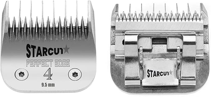 Detachable Dog, Cat, and Horse Pet Professional Grooming Clipper Replacement Blades, Compatible with Most A5 Andis, Oster, Wahl Series Clippers, Made of Stainless Steel. (#4 3/8" (9.5mm))