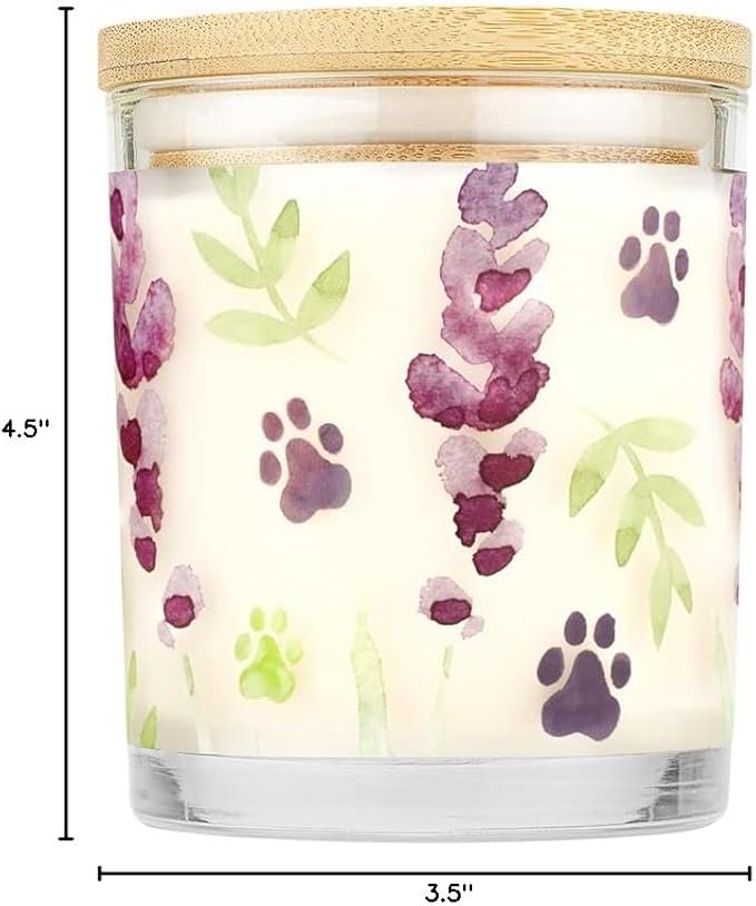 One Fur All Pet House Candle 2 Pack - Plant-Based/Soy, Long Lasting, Pet Odor Candle for Home - Fresh Citrus, Lavender Green
