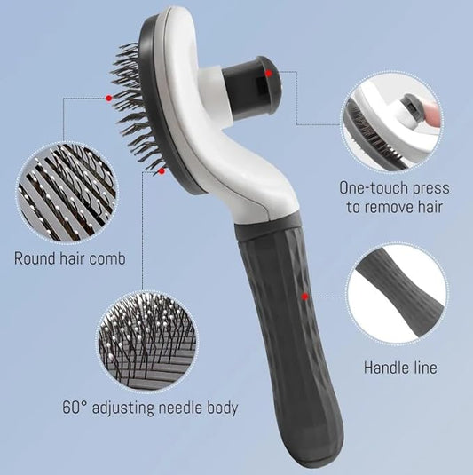 Self Cleaning Slicker Brush - Dog Cat Bunny Pet Grooming Shedding Brush - Easy to Remove Loose Undercoat - Pet Massaging Tool Suitable for Pets with Long or Short Hair…
