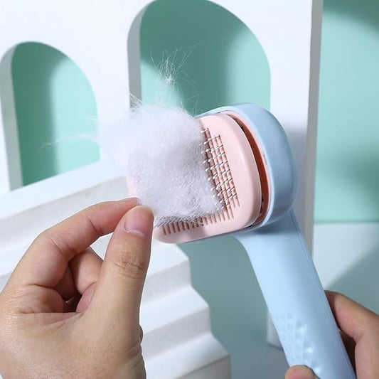 Self Cleaning Slicker Brush,Pet Grooming Brushes For Long Short Haired Dogs Cats, Removes Loose Undercoat & Tangled Hair And Shedding Hair Fur, For All Kind Of Animals (white)