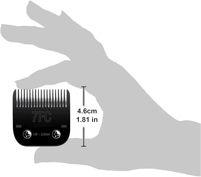 Detachable Steel Pet Dog Clipper Blades, Size-7FC, Compatible with Andis Cut Length 1/8"