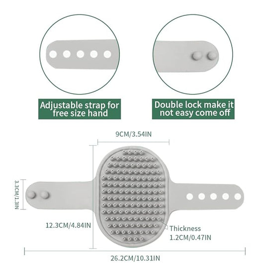 Upgraded Dog Grooming Brush, Pet Shampoo Bath Brushes with Adjustable Handle for Massage Shedding Long Short Haired Large Medium Small Dogs Puppy Cats (Grey 1PC)