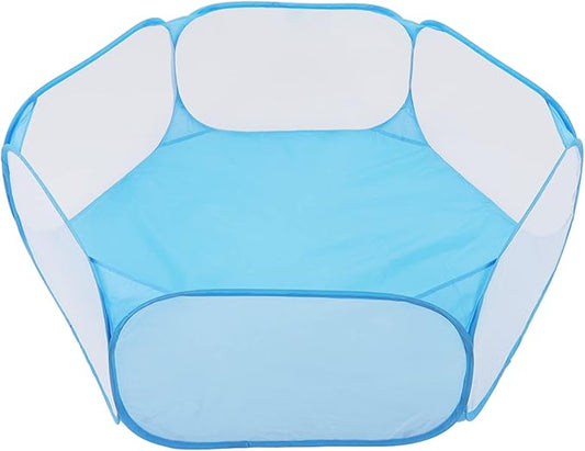 Small Pet Cage Tent, Easy Access Foldable Interactive Small Animal Playpen for Pets (Blue)