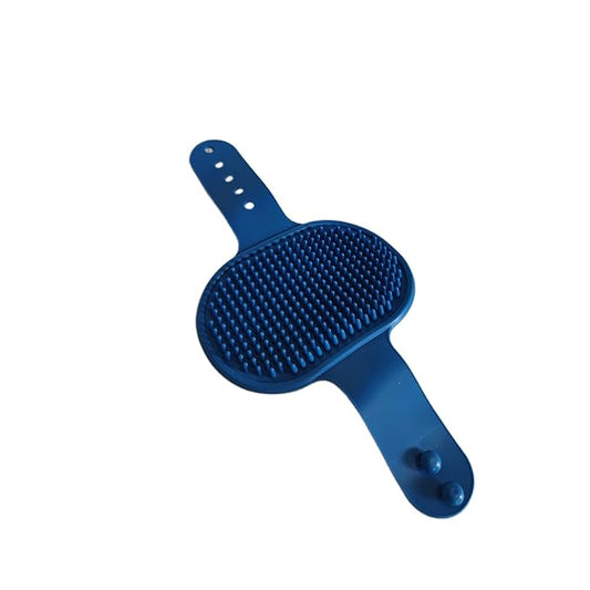 2Pcs Pet Brushes Dog Bath Brushes Cat Massage Bath Pet Cleaning Gloves with Adjustable Ring Handle,Blue