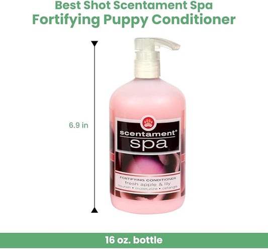 Best Shot Scentament Spa Fortifying Puppy Conditioner, Ideal Skin Care Product, for Deep Cortex Conditioning, Fresh Apple Lily, 16 Oz.
