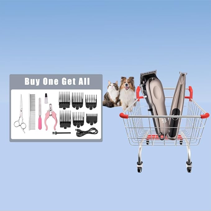 Hair Clippers and Paw Trimmer for Pets Cordless Quiet Grooming Kit 2 in 1 for Cats Dogs Thick Hair Animals Horse Low Noise