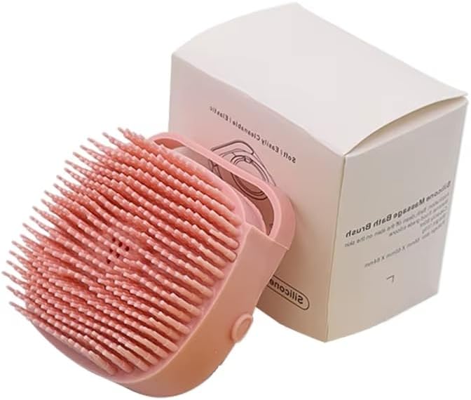 Pet Grooming Bath Brush with Shampoo Dispenser โ Soft Silicone Scrubber for Dogs & Cats โ Gentle Cleaning, Shedding, and Bathing Tool for Pets