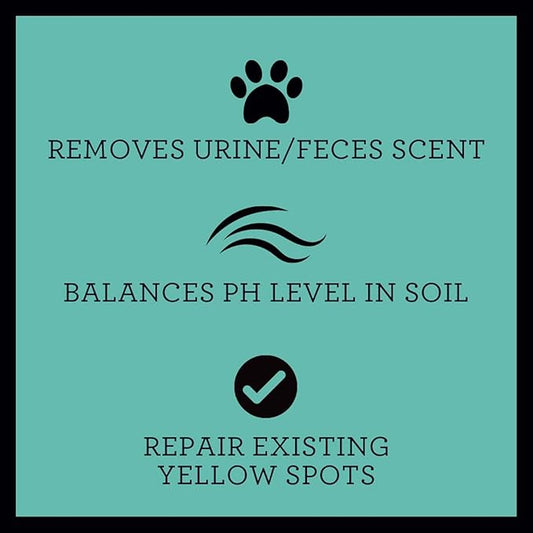 TriNova Outdoor Lawn Deodorizer & Restorer - Eliminates Dog, Puppy Feces and Urine Odors from Lawn, Yard, & Patio, Artificial Turf - Dog Urine Neutralizer for Lawns, Repairs & Prevents Yellow Spots