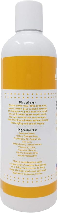 Natural Dog Shampoo, Moisturizing Coconut Papaya, 17oz