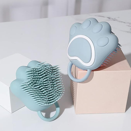 Dog Cat Bath Brush Comb Shampoo Dispensing Massage Bathing Shower Brush Scrubber Soft Silicone for Cleaning Short Long Haired Dogs and Cats