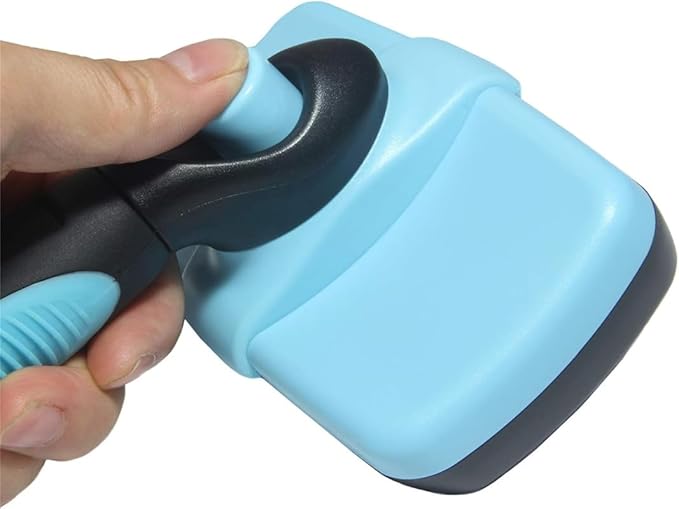 Maxpower Planet Self Cleaning Dog Hair Brush - Gently Removes Loose Undercoat, Mats and Tangled Hair for Dogs and Cats - Doodle Brush - All Hair Types - Blue