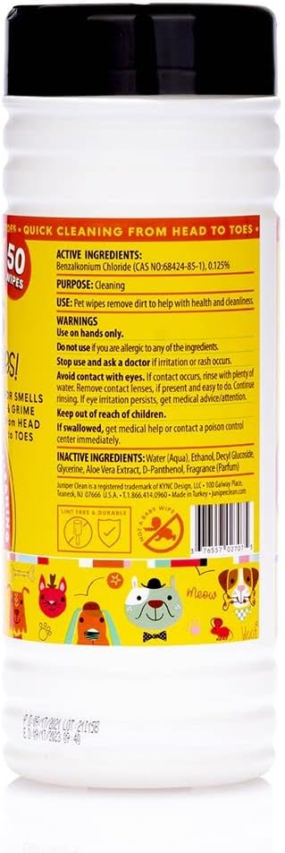 Pet Wipes for Pets Cleansing, Wipes for Dogs & Puppies-Mild & Soothing Dog Grooming Wipes, Safe to Use from Head to Toes, Strong but Gentle for Quick Cleaning, 50 Count (Pack of 4)