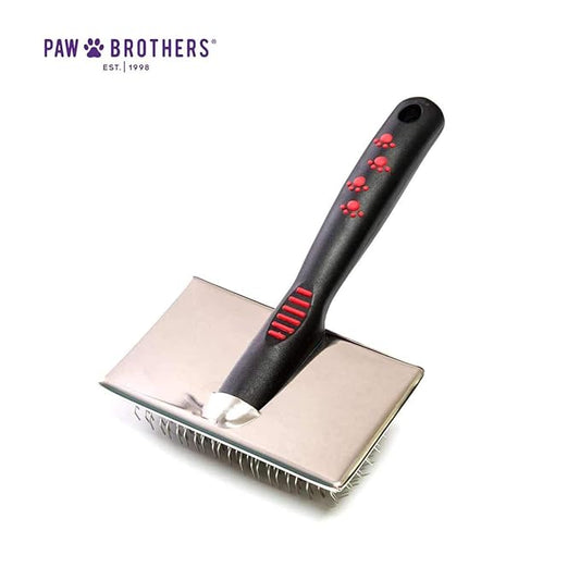 Ryan's Pet Supplies Paw Brothers Flat Slicker Brush for Dogs, Dog Brush for Short Haired Dogs, Professional Grade, Coated Tips, Gentle on Skin, Maximum Coverage, Medium, 3.5 in x 1.625 in