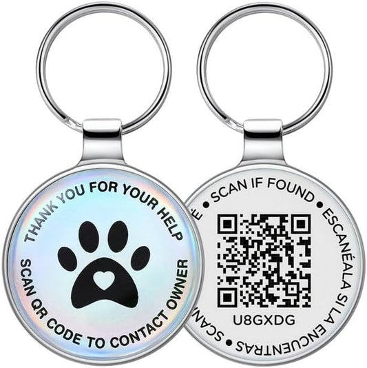 Dog Tags Personalized QR Code Dog Tags, Retro Brass Personalized Pet ID Tags Modifiable Pet Online Profile, Multiple Emergency Contact, (Golden Retriever-1)