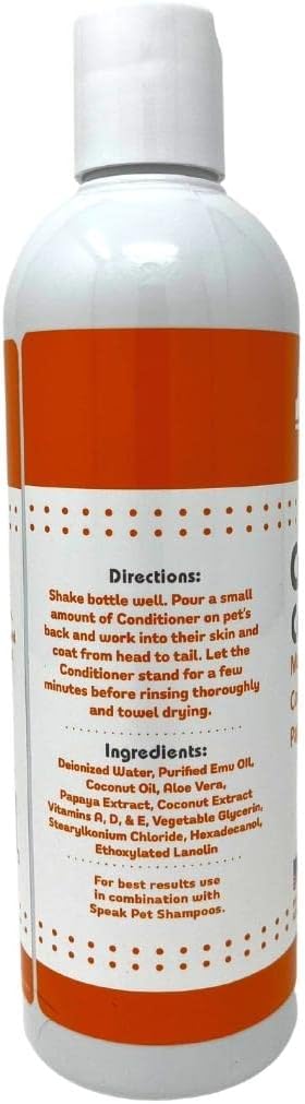 Dog Natural Cream Rinse Conditioner, Coconut Papaya Moisturizing, 17oz