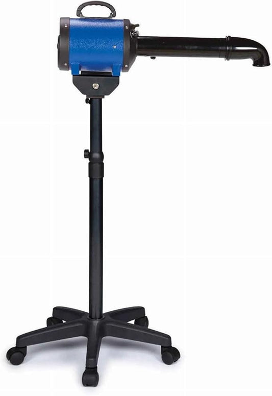 Pet Edge Master Equipment FlashDry Blue Pet Dryer with Vertical Rolling Stand – Fast Dryer Works with All Types of Coats