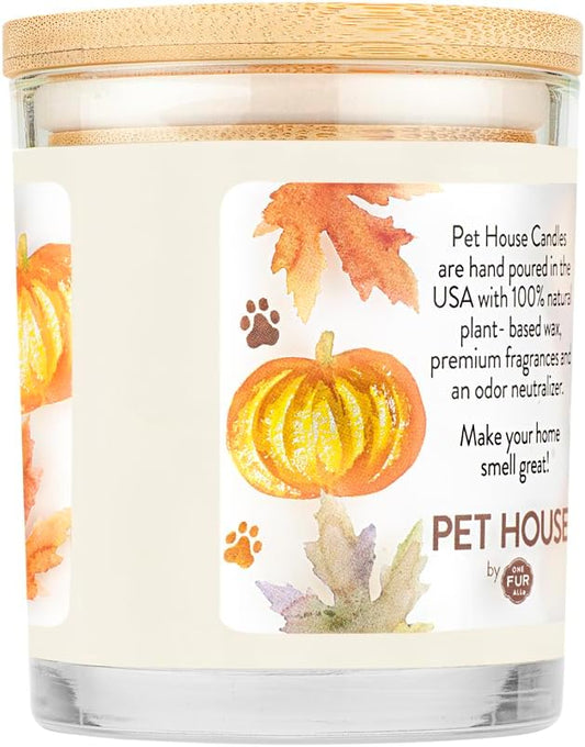 Pet Odor Candle, 9 OZ Pumkin Sented Candle for Home, Clean Burning Plant Based, 60 Hour Burn Time
