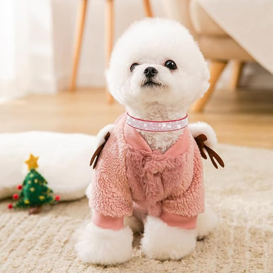 Bling Small Dog Collar Leash Set, Puppy Collar with Rhinestone Crystal Diamond Glitter Female Girls Cat Collars for XXS XS Small Medium Large Dogs Chihuahua Poodle Yorkshire (Camouflage Pink L)