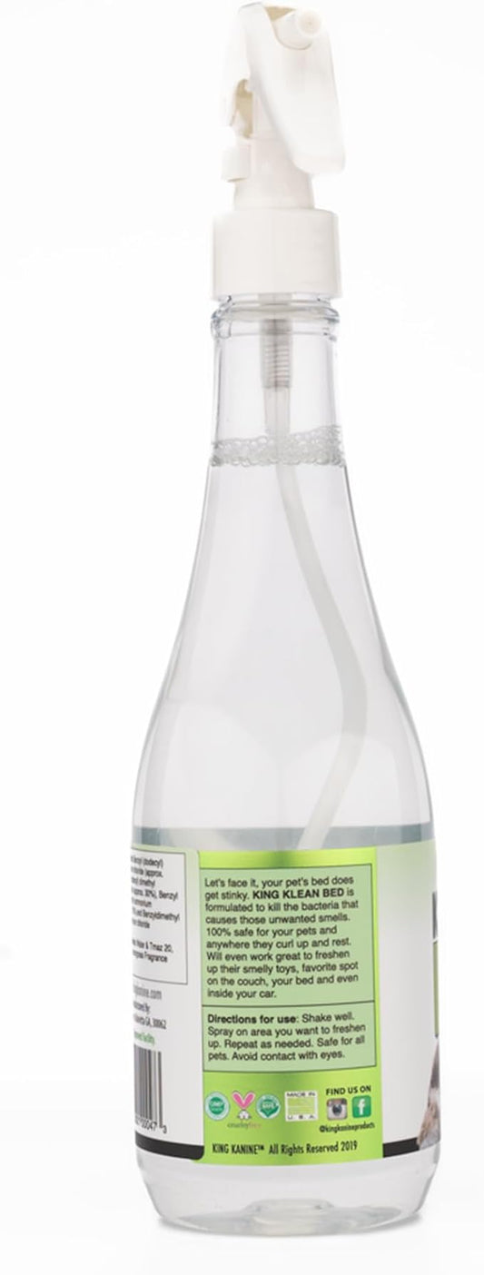 King Kanine Natural Dog Cleaner Deodorizing King Klean 14.88 oz | Organic Deodorizing Spray for Indoor & Outdoor Areas | Pet Odor Eliminator for Home | Hypoallergenic Gentle Cleansing Formula
