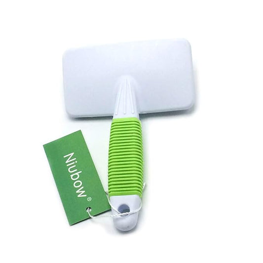 Professional Quality Pet Slicker Brush with Coated Pin Tips for Dogs & Cats - Gently Removes Mats & Loose Dead Hair Easily (Small, Green)