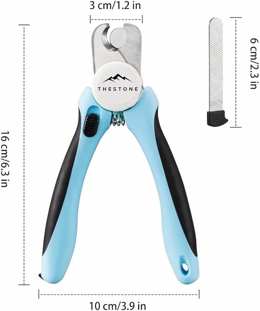 TheStone- Dog & Cat Pets Nail Clippers and Trimmers - Safety Guard to Prevent Over Cutting, Free Nail File - Nail Clipper Comes with Sharp Blade and Free Nail File
