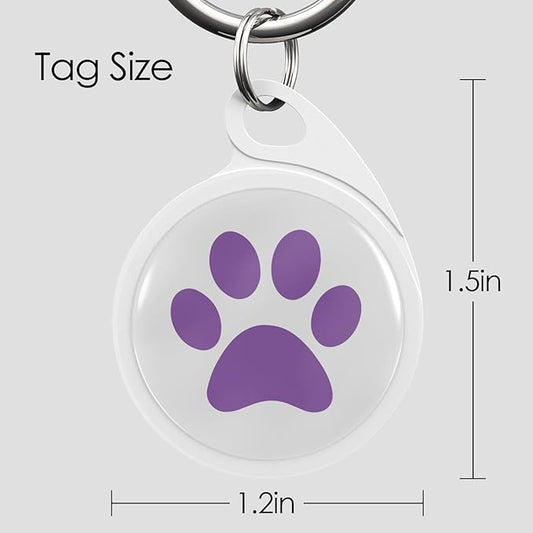 QR Code Dog Tag, Smart ID Tags, Dog Tags Personalized Lightweight Silent ID Tag for Kids Pets Bags Keys, Purple