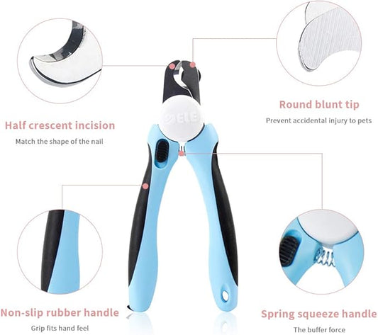 SITENG Dog Nail Clippers - Professional Pet Nail Trimmer with Safety Guard to Avoid Over Cutting - Free Nail File, Sharp Blades & Non Slip Handles - Perfect Grooming Tools for Cats and Medium Dogs