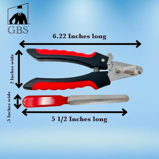 G.B.S Dog & Cat Pets Nail Trimmers and Clippers - with Safety Guard to Avoid Over Cutting, Free Nail File, Stainless Steel Blade - Professional Grooming Tool for Pets