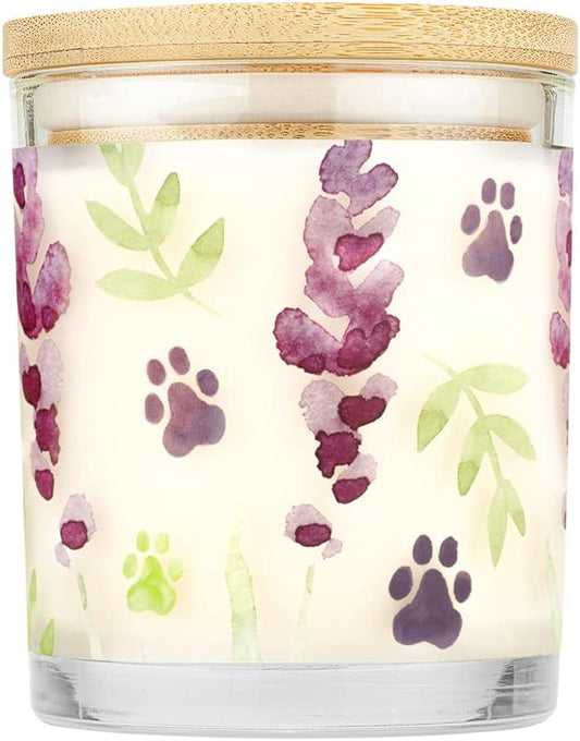 One Fur All Pet House Candle 2 Pack - Plant-Based/Soy, Long Lasting, Pet Odor Candle for Home - Fresh Citrus, Lavender Green